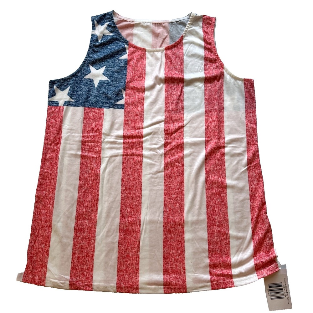 American Flag‎ Tank Top South & Spade Boutique XL Patriotic Sleeveless